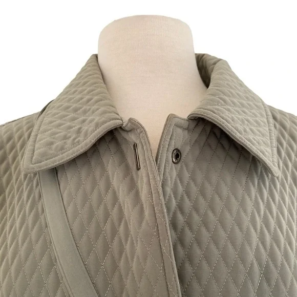 Manteaux Manteaux Quilted spring jacket &mini purse set sage green striped large - Picture 3 of 16
